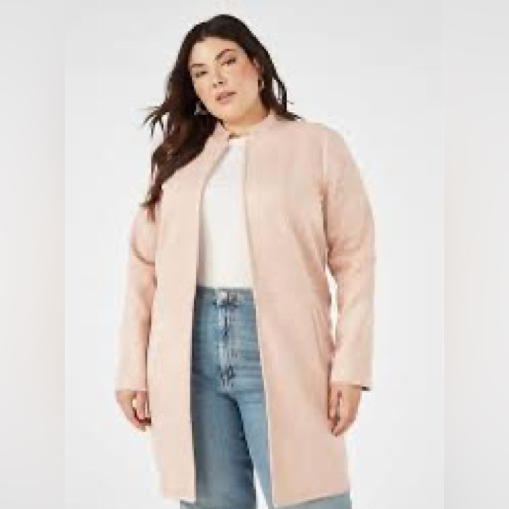 Ruby Rd. Plus Size Light Pink/Mauve Trench Coat